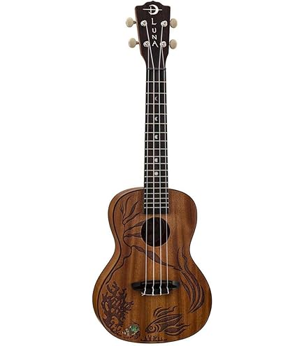 Amazon.com: Luna Guitars - LUNA UKE TTN MAH EL Uke Tattoo